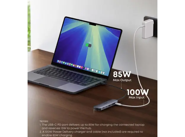ჰაბი Anker Nano USB-C Hub (7-in-1, 4K HDMI) - Gray, 4 image