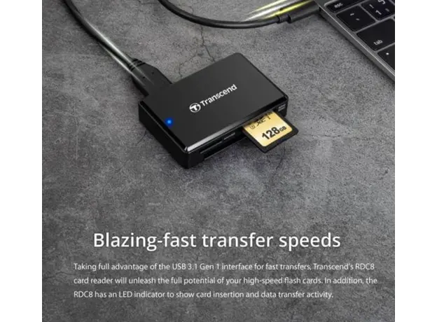 Transcend USB3.1 Gen1 All-in-1 Multi Card Reader, Type C, 5 image
