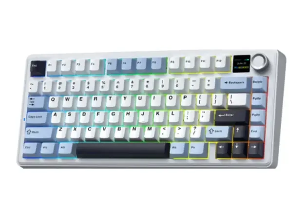 კლავიატურა AULA F75MAX Gasket Wireless Mechanical Keyboard Glacier Blue/White/Purple (Reaper Switch), 2 image