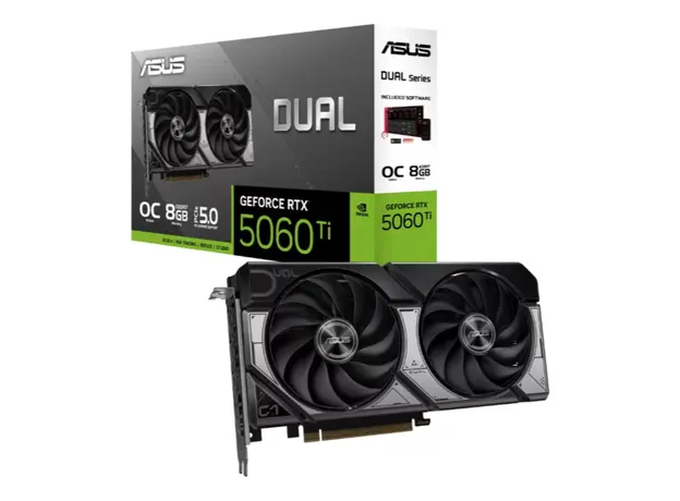 ვიდეო დაფა Asus DUAL-RTX5060TI-O8G//RTX5060TI,HDMI,DP*3,8G,D7