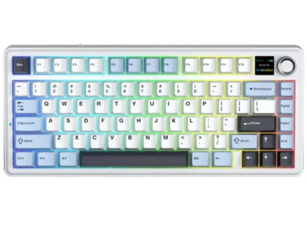 კლავიატურა AULA F75MAX Gasket Wireless Mechanical Keyboard Glacier Blue/White/Purple (Reaper Switch)