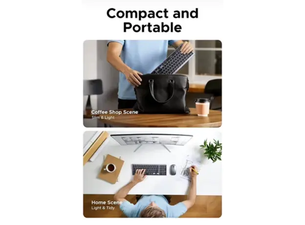 კლავიატურა UGREEN K552 (75163), Wireless, Bluetooth, USB, Keyboard, Grey, 4 image
