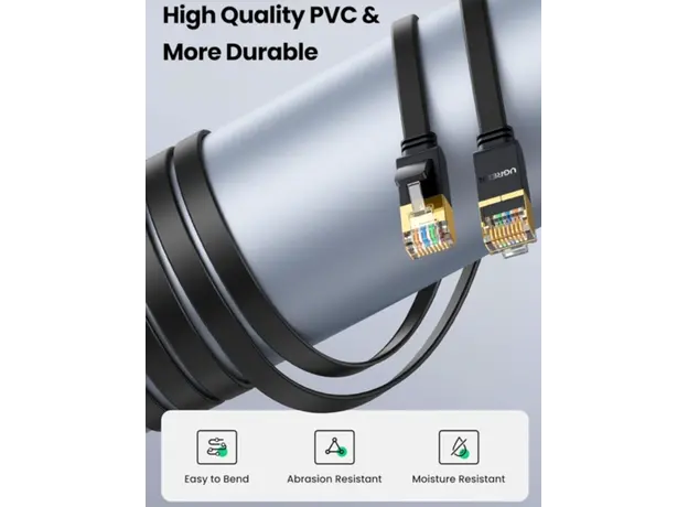ქსელი კაბელი UGREEN NW106 (11263), CAT7 Patch Cord LAN Cable, 5m, Black, 6 image