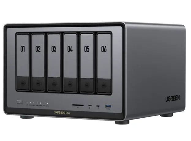 შენახვის სისტემა UGREEN NASync DXP6800Pro (25899B), Intel i5 1235U, 8GB, RJ45, USB, Type-C, HDMI, Space Gray