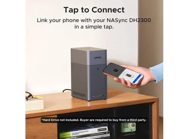 შენახვის სისტემა UGREEN NASync DH2300 (95998), Rockchip A72+A53, 4GB, Diskless, RJ45, USB, Type-C, HDMI, Space Gray, 7 image