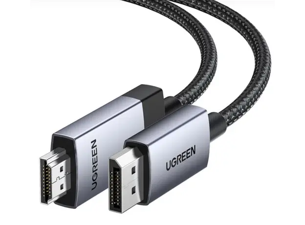ვიდეო კაბელი UGREEN DP119 (15773), 4K, DisplayPort to HDMI, 1m, Grey/Black