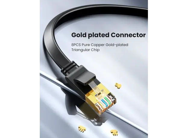 ქსელი კაბელი UGREEN NW106 (11263), CAT7 Patch Cord LAN Cable, 5m, Black, 5 image