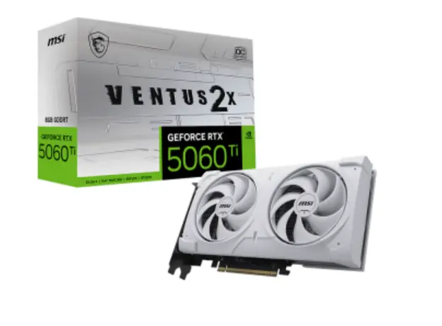 ვიდეო დაფა MSI GeForce RTX 5060 Ti 8G VENTUS 2X OC WHITE PLUS