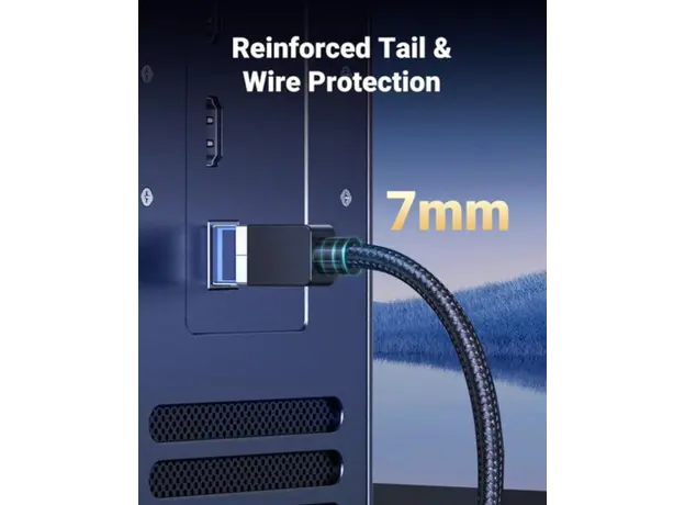 ქსელის კაბელი UGREEN NW153 (30799), CAT8 Patch Cord LAN Cable, 15m, Black, 4 image