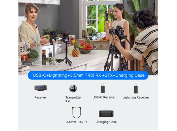 მიკროფონი BOYA BOYALINK 3-01 AI-Powered Button-Sized Wireless Microphone Black, 3 image