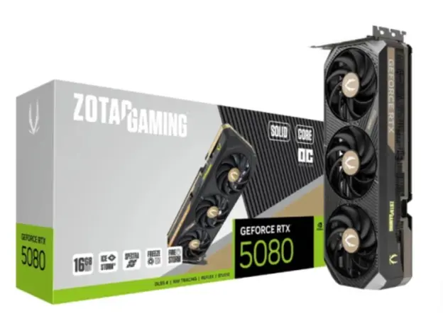 ვიდეო დაფა Zotac GAMING GeForce RTX5080 SOLID CORE OC 16GB 256-Bit GDDR7 - ZT-B50800J2-10P