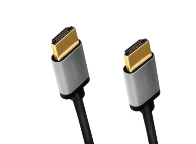 კაბელი Logilink CHA0101 4K/60Hz HDMI Cable Aluminum Black/Grey 2m, 2 image