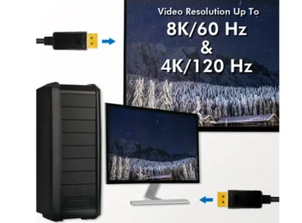 კაბელი Logilink CV0121 8K/60Hz DisplayPort Cable Black 3m, 8 image