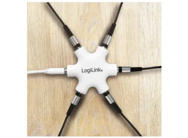 ადაპტერი Logilink CA1088 Audio Adapter 3.5 mm 3-Pin/F to 5x 3.5 mm 3-Pin/F White, 2 image