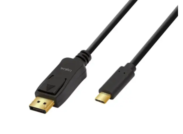კაბელი Logilink UA0335 4K/60Hz USB Type-C 3.2 Gen1 to DP Cable Black 1.8m