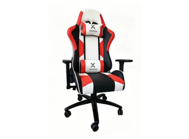 სათამაშო სავარძელი Vertex NITRO Gaming Chair Red/White PU, 2 image