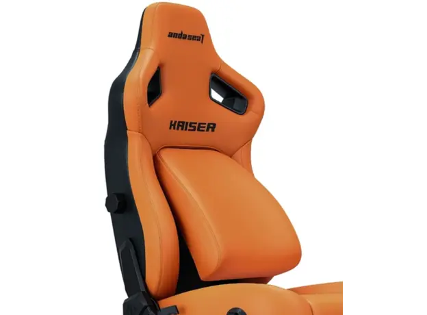 სათამაშო სავარძელი AndaSeat Chair Kaiser 4 V2, PVC leather, 6D-Armrests, orange, 2 image