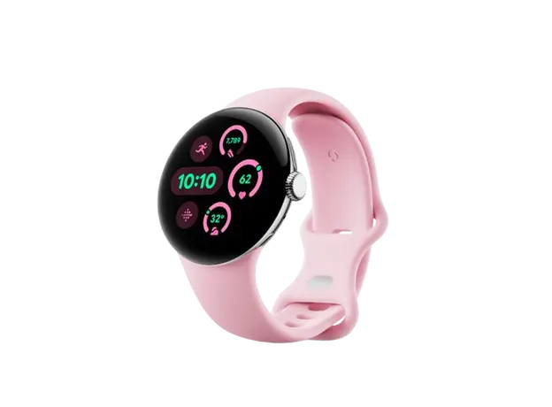 სმარტ საათი Google Pixel Watch 3 41mm Wi-Fi Polished Silver Aluminum Case with Rose Quartz Active Band
