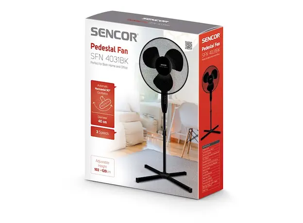 ვენტილატორი Sencor SFN 4031BK Fan, 3-in1 Function, Diameter- 40 cm, 625 x 625 x 1260mm, 40 W, 2 image