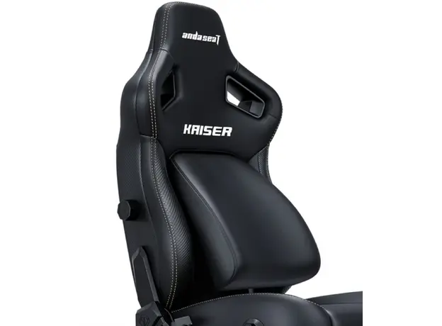 სათამაშო სავარძელი AndaSeat Chair Kaiser 4 V2, PVC leather, 6D-Armrests, black, 2 image
