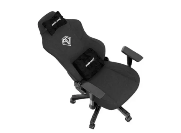 სათამაშო სავარძელი AndaSeat Chair Phantom 3, linen fabric, 1D-Armrests, black, 2 image