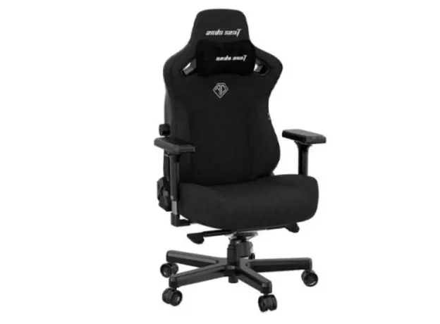 სათამაშო სავარძელი AndaSeat Chair Kaiser 3, linen fabric, 4D-Armrests, black, 2 image
