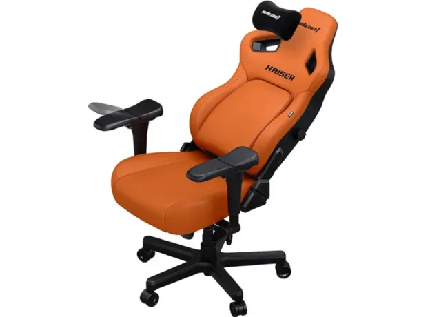 სათამაშო სავარძელი AndaSeat Chair Kaiser 4 V2, PVC leather, 6D-Armrests, orange, 4 image
