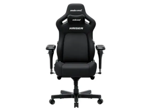 სათამაშო სავარძელი AndaSeat Chair Kaiser 4 V2, linen fabric, 6D-Armrests, black