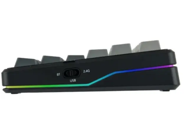კლავიატურა AULA F87 PRO V2 Tri-Mode RGB Mechanical Keyboard Black/Gradient Grey (Gray Wood Switch V4), 3 image
