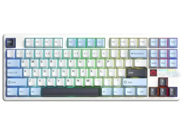 კლავიატურა AULA F87 PRO V2 Tri-Mode RGB Mechanical Keyboard Whire Light Blue/White/Dark Purple (Star Vector Switch)