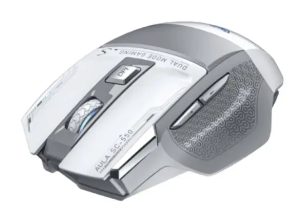 მაუსი AULA SC550 E-sports Gaming Wireless Dual Mode Mouse Grey/White, 2 image