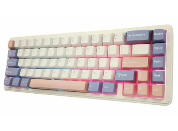 კლავიატურა AULA F65 Wireless Mechanical Keyboard Pink/White/Purple (Nimbus switch), 3 image