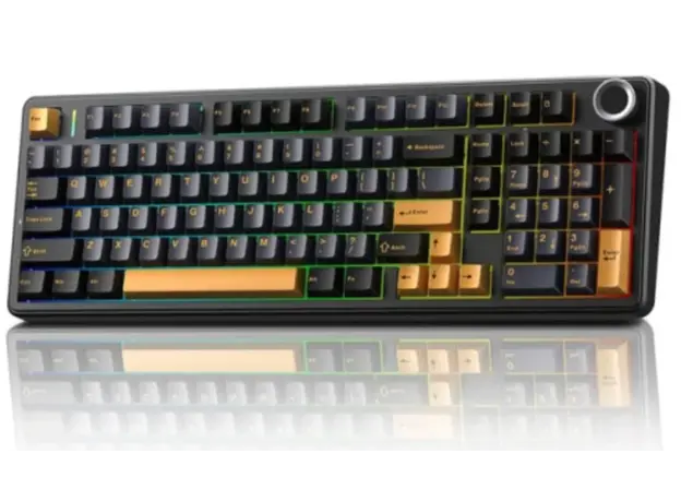 კლავიატურა AULA F99 PRO Tri-Mode RGB Mechanical Keyboard Thunder Black/Dark Blue/Orange (Star Vector Switch), 2 image