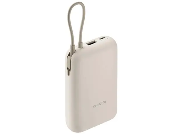 პორტატული დამტენი Xiaomi Power Bank 10000mAh (Integrated Cable) Tan GL, 2 image