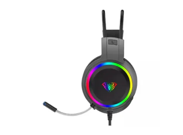 ყურსასმენი AULA S608 RGB Wired Gaming Headset With Adjustable Mic Black, 2 image