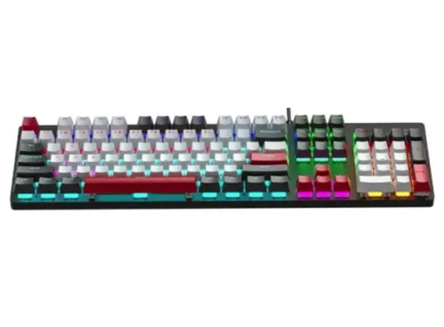 კლავიატურა AULA S500 Zoned RGB Wired Mechanical Gaming Keyboard Black/White/Red (Blue switch), 2 image