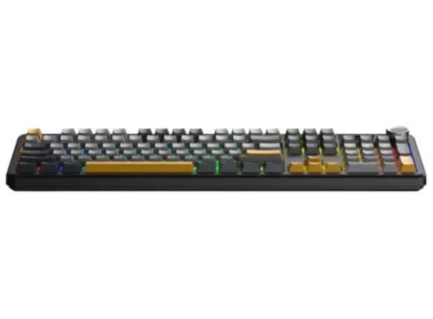 კლავიატურა AULA F108 PRO Tri-Mode RGB Mechanical Keyboard Gray/Yellow (Reaper Switch), 4 image