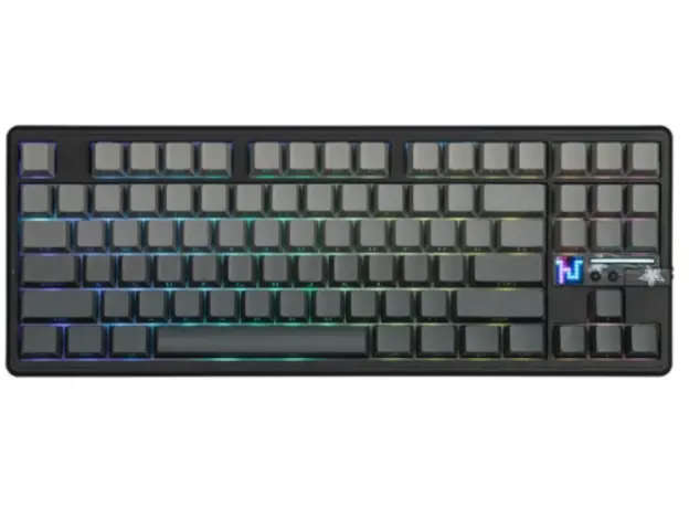 კლავიატურა AULA F87 PRO V2 Tri-Mode RGB Mechanical Keyboard Black/Gradient Grey (Gray Wood Switch V4)