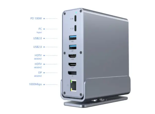 დოქ სადგური Gembird A-CF-COMBO15-01 USB Type-C 15-in-1 multi-port Adapter, 6 image