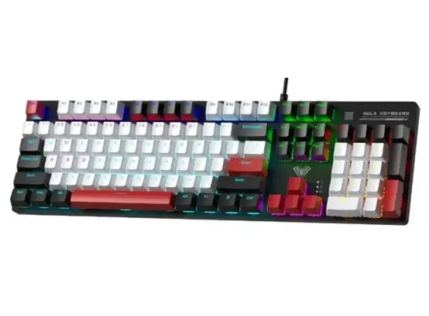 კლავიატურა AULA S500 Zoned RGB Wired Mechanical Gaming Keyboard Black/White/Red (Blue switch), 3 image