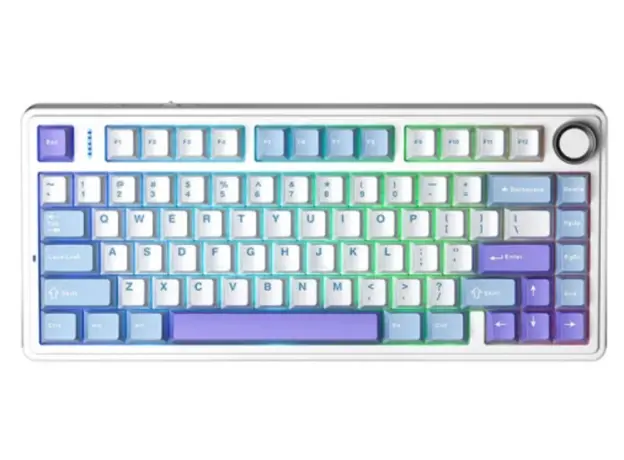 კლავიატურა AULA F75 Wireless Mechanical Keyboard Gradient White/Blue/Purple (Star Vector Switch)