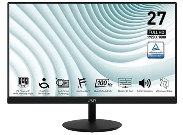 მონიტორი MSI - PRO MP271A 27" (69 cm) Flat / IPS / 1920x1080 /100Hz/  300 cd/m2/  1ms (MPRT)/  178°/178° Anti-glare