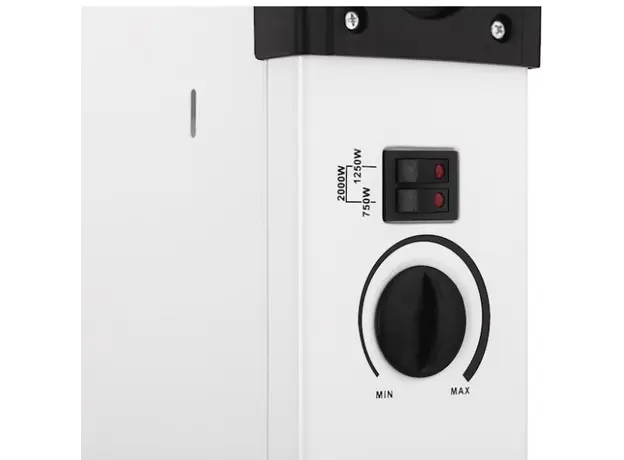 ელექტრო გამათბობელი Ardesto Convector , 20m2, 2000w, mechanical control, open heating element, white, 6 image