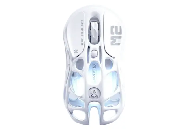 მაუსი GravaStar Mercury M2, BT/WL/USB-A, RGB, Opaline White
