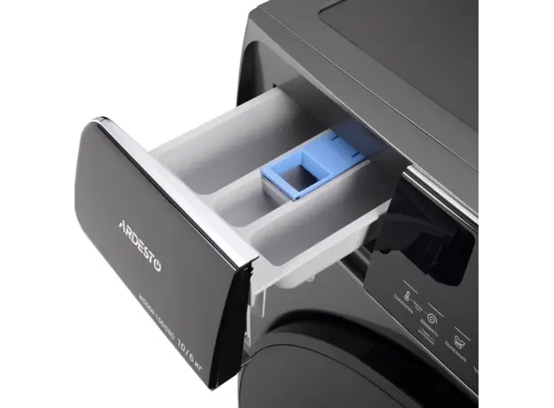 სარეცხი მანქანა საშრობით ARDESTO front load Black Mars, 10(6)kg, 1400, A+++, 60cm, display, steam, inverter, silver, 5 image