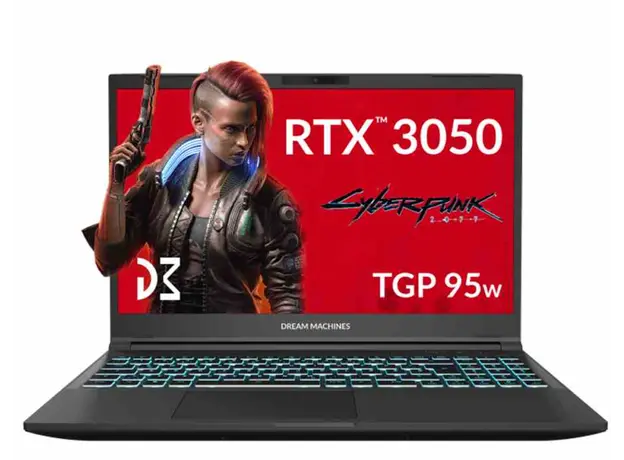 ნოუთბუქი Dream Machines Notebook RG3050-15 15.6FHD IPS, Intel i7-13620H, 16GB, F1TB, NVD3050-4, DOS, black