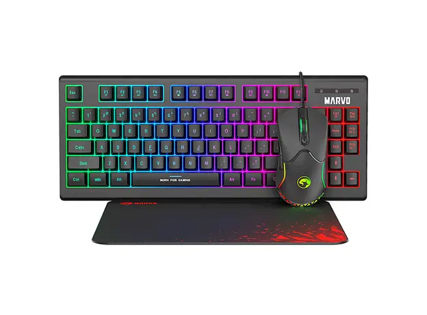 კლავიატურა, მაუსი და მაუსპადი Marvo CM310  Wired  keyboard, Gaming Mouse  And  mouse pad Combo