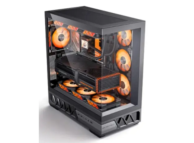 კომპიუტერის ქეისი Golden Field BALANCE WORLD 1 Black 7x120mm RGB Fans, 2 image