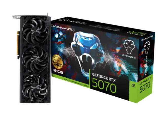 ვიდეო დაფა Gainward RTX5070 PYTHON III OC 12GB GDDR7 192bit 3-DP HDMI