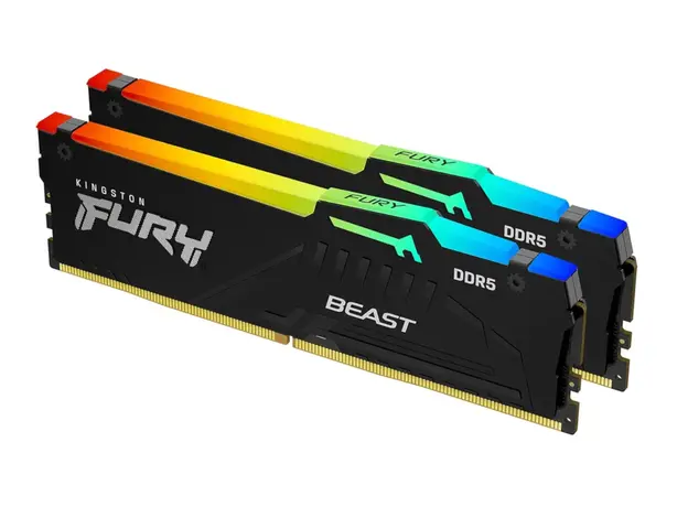 ოპერატიული მეხსიერება Kingston DDR5 32GB (2x16GB) 5600MT/s CL36 FURY Beast Black RGB EXPO/XMP